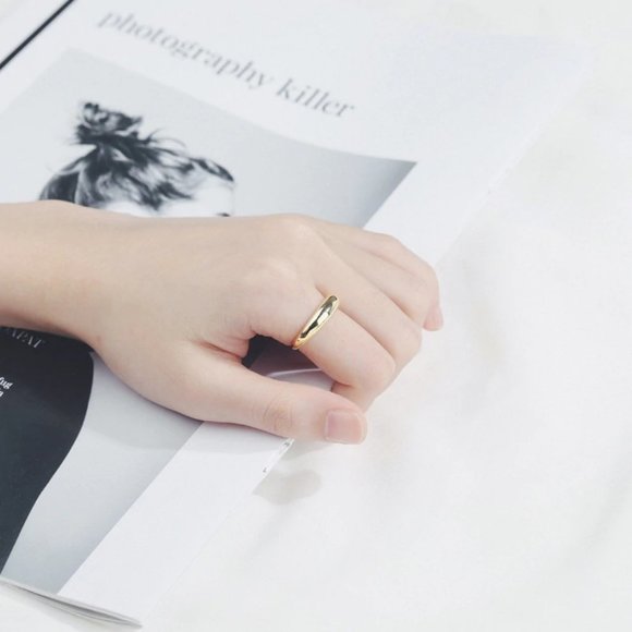 NEW Gold/Sterling Silver Curve Adjustable Ring - Picture 7 of 7